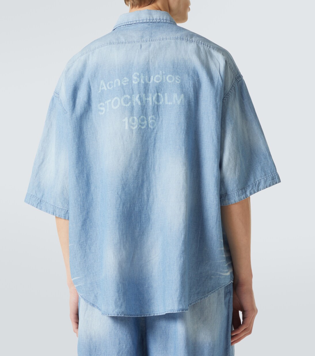 Camicia in cotone e lino con logo | Acne Studios
