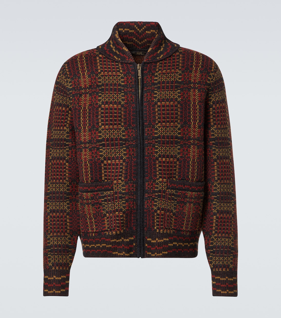 Checked wool jacquard cardigan | RRL