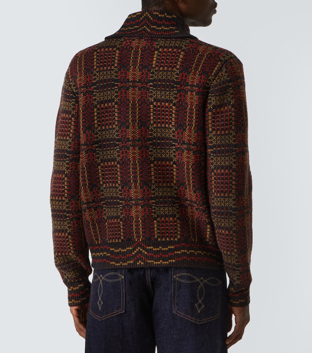Checked wool jacquard cardigan | RRL