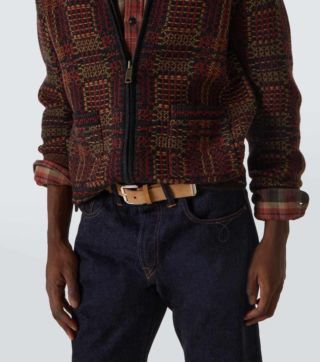 Checked wool jacquard cardigan | RRL