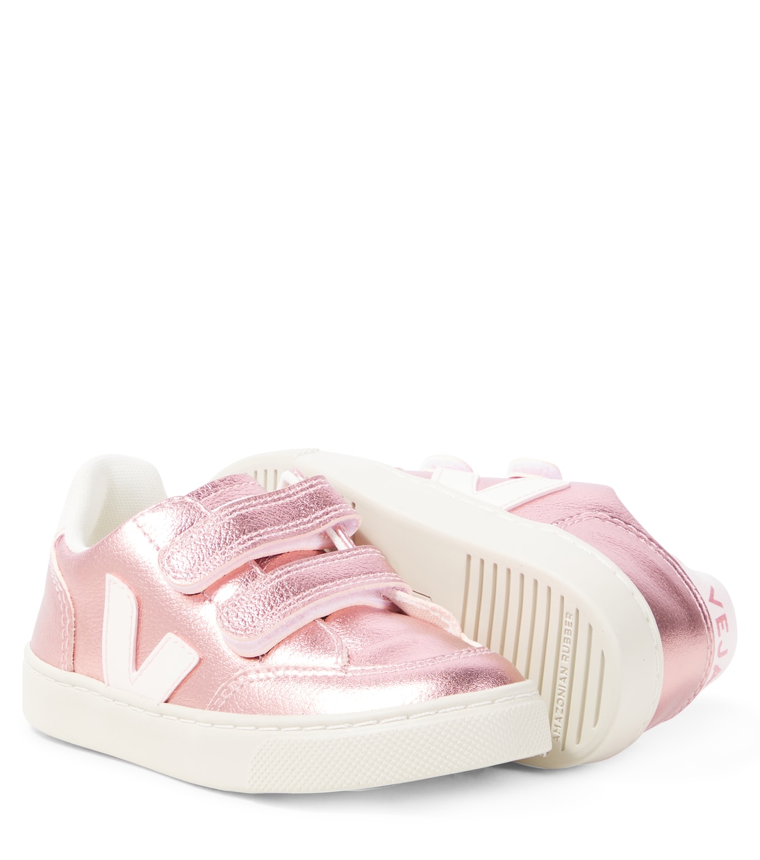 Baskets V-12 en cuir métallisé | Veja Kids