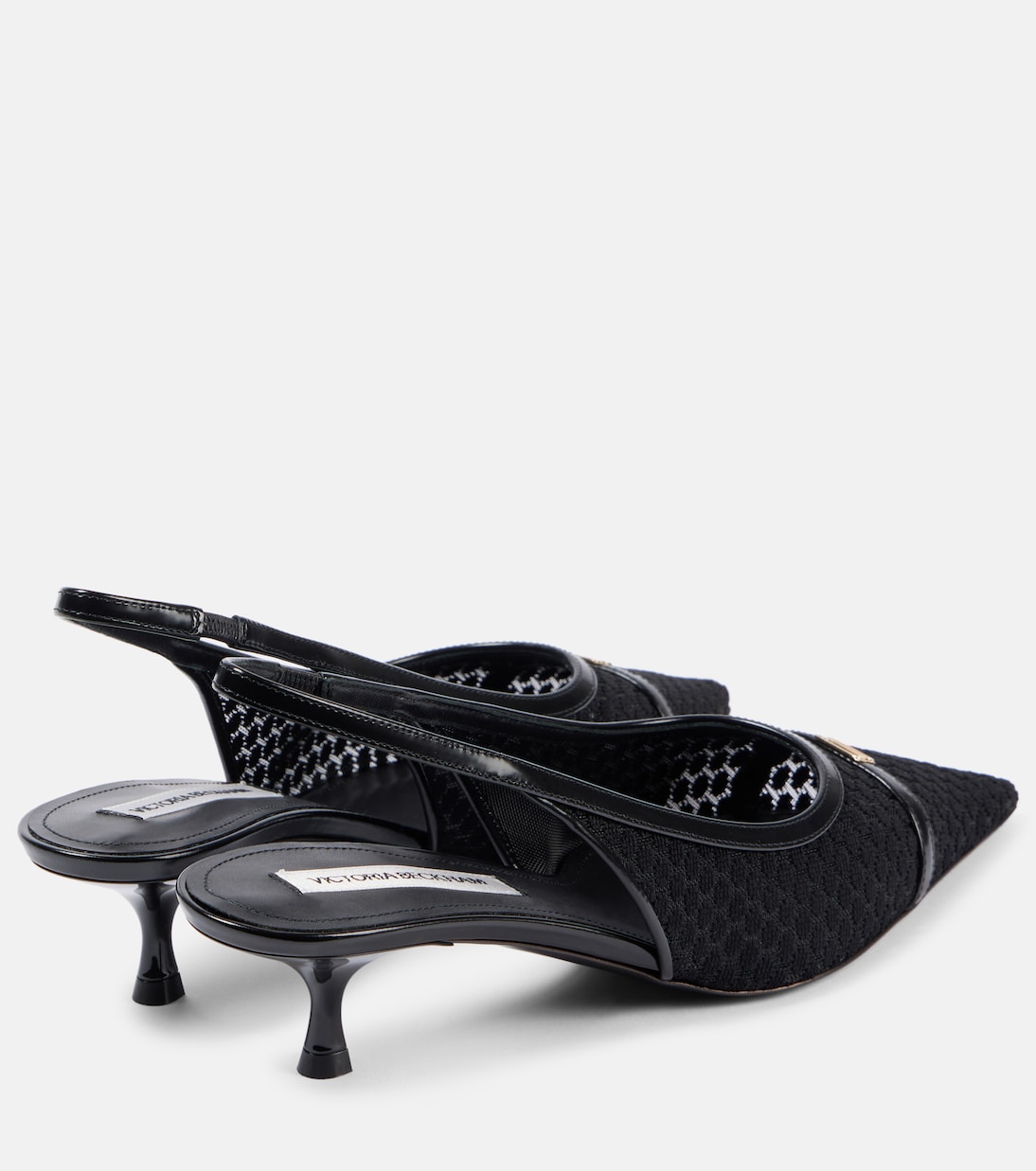 Scarpette con tacco a spillo VICTORIA BECKHAM in mesh con dettagli in pelle per uno stile giovane e audace