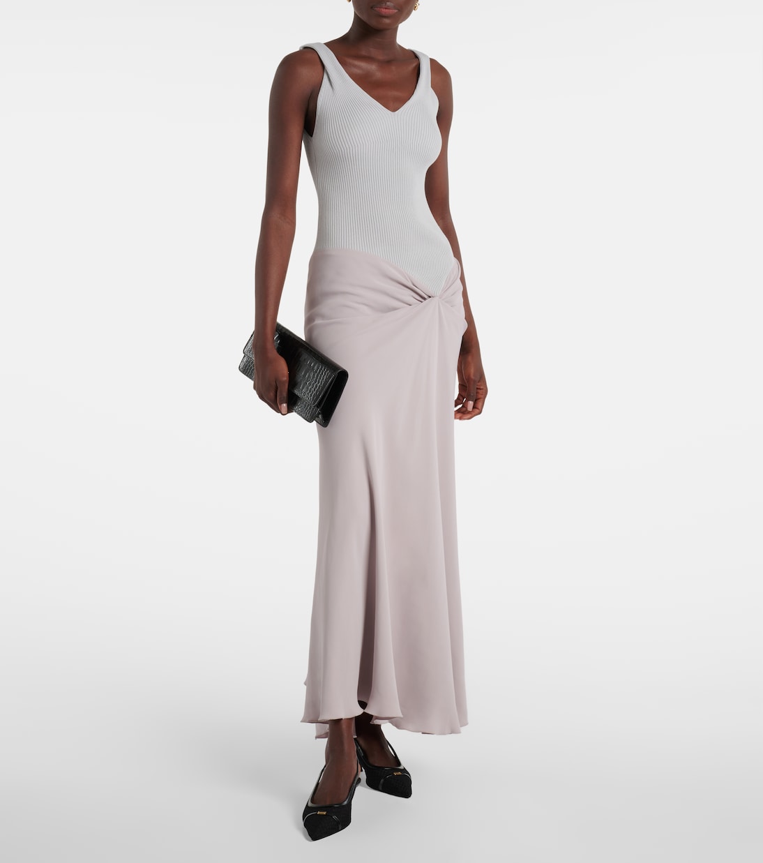Scarpette con tacco a spillo VICTORIA BECKHAM in mesh con dettagli in pelle per uno stile giovane e audace