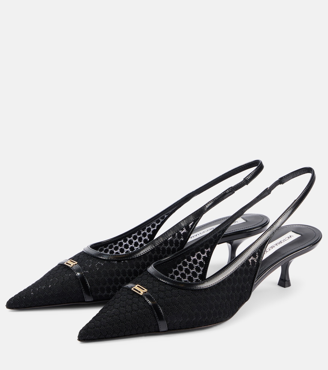 Scarpette con tacco a spillo VICTORIA BECKHAM in mesh con dettagli in pelle per uno stile giovane e audace