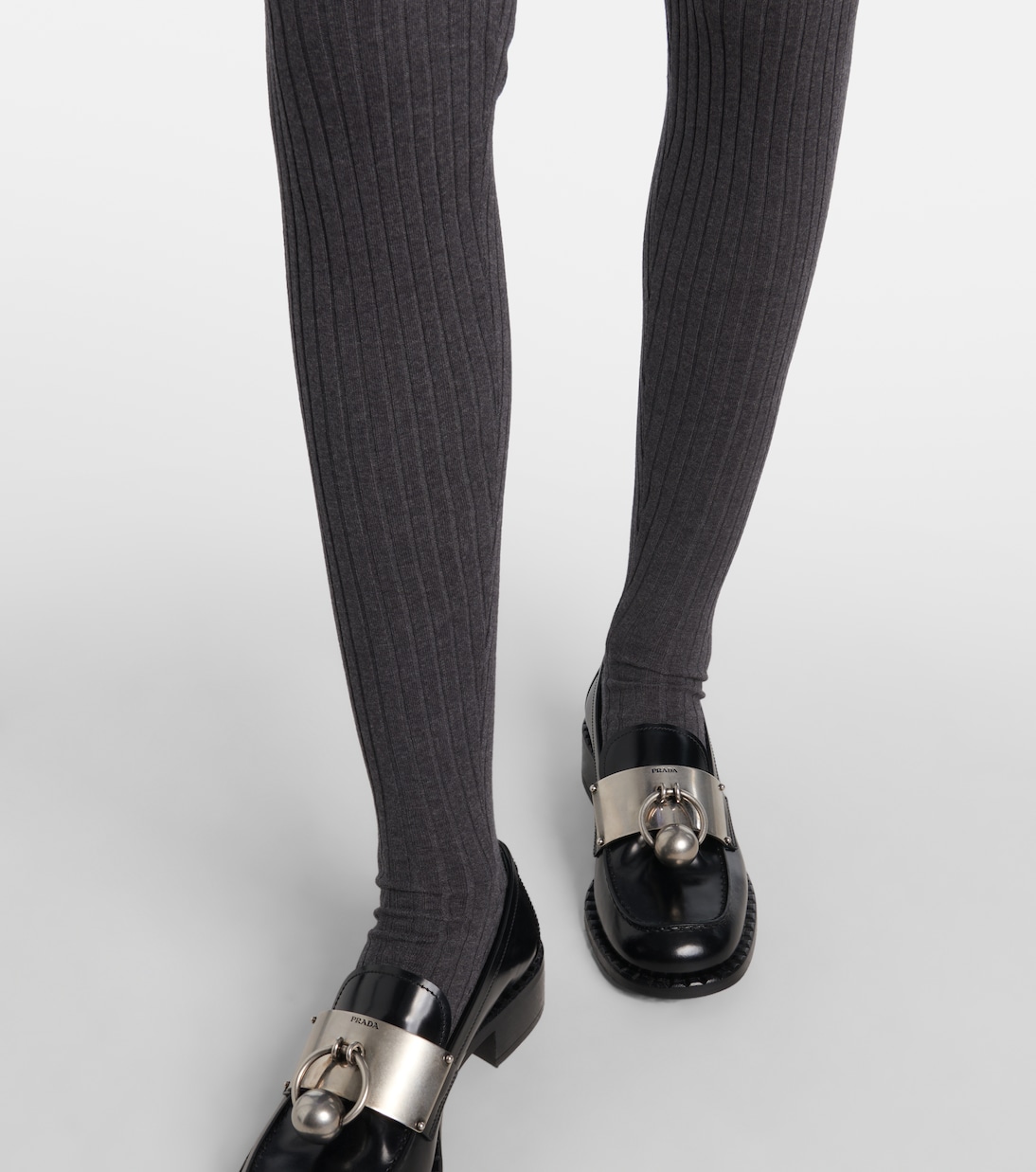 Collant in misto cotone a coste | Prada