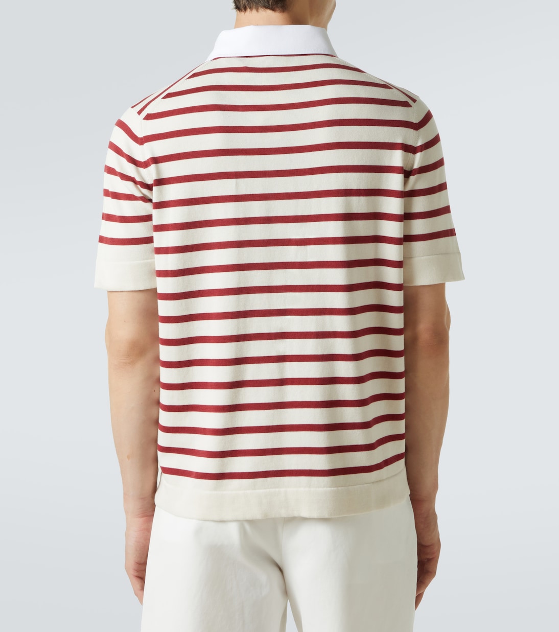 Polo in cotone a righe | Brunello Cucinelli