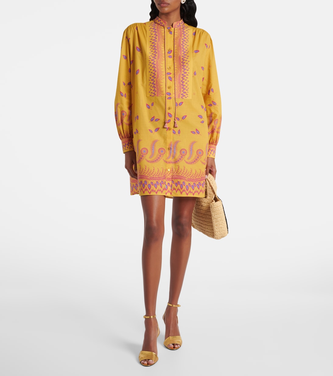 Robe chemise imprimée en coton | Valentino