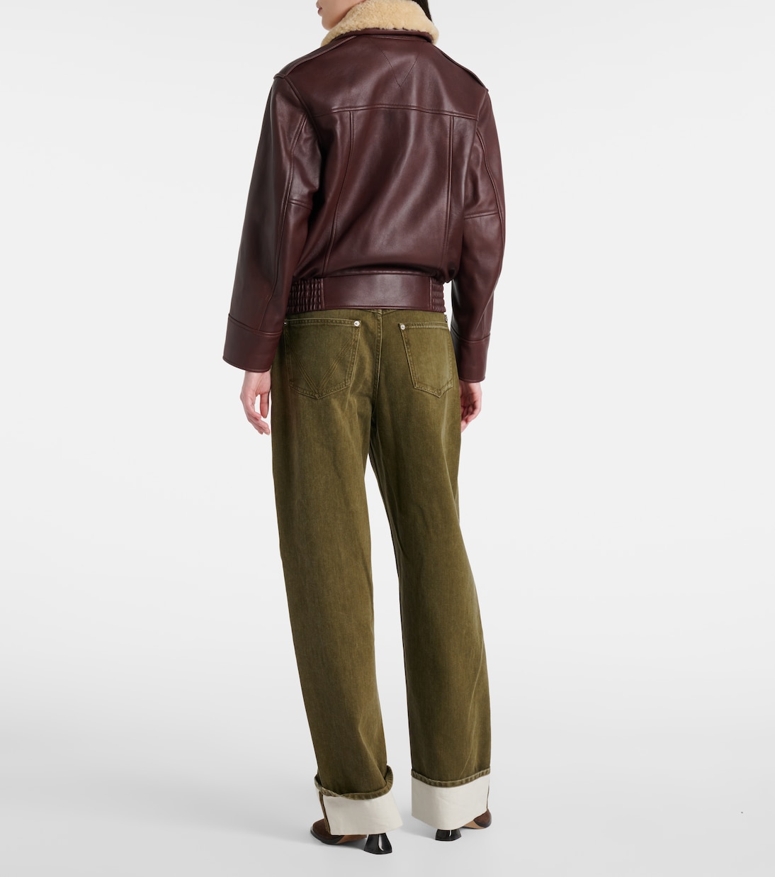 Blouson aus Leder mit Shearling | Bottega Veneta