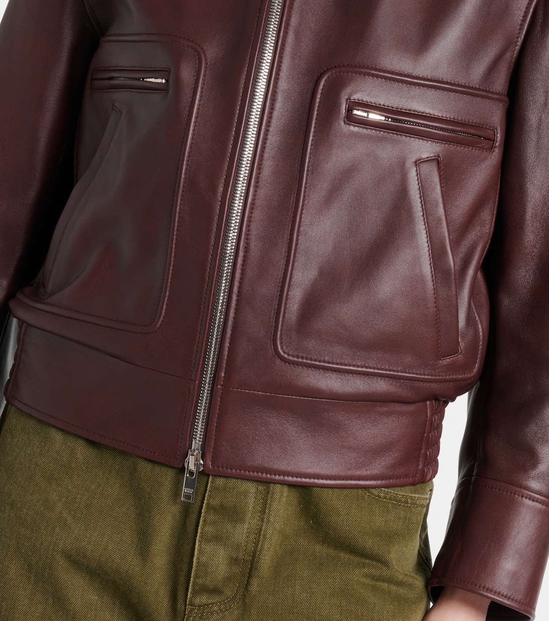 Blouson aus Leder mit Shearling | Bottega Veneta