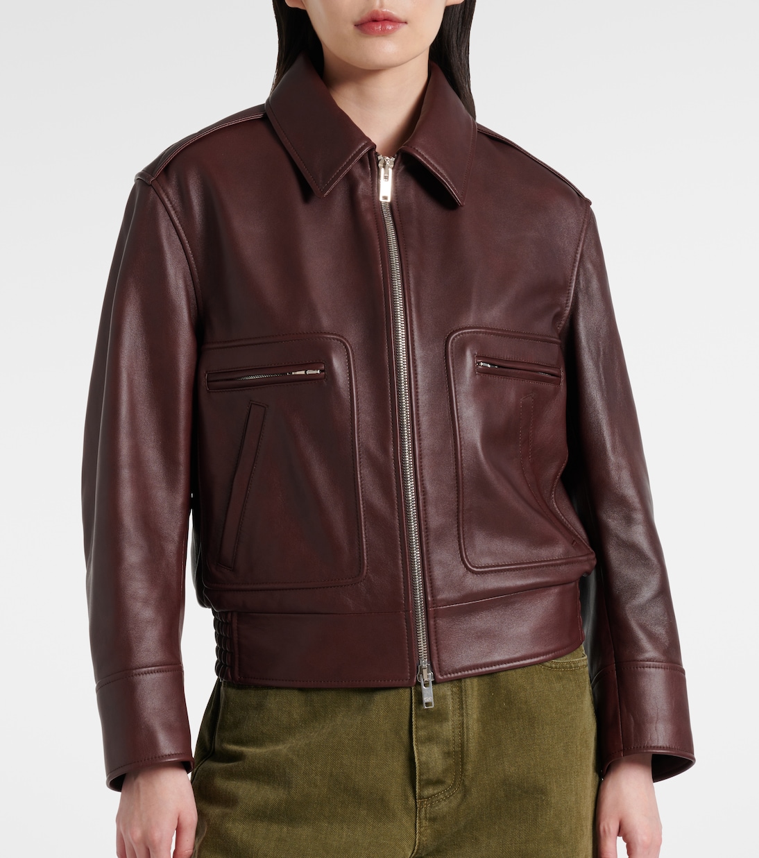Blouson aus Leder mit Shearling | Bottega Veneta