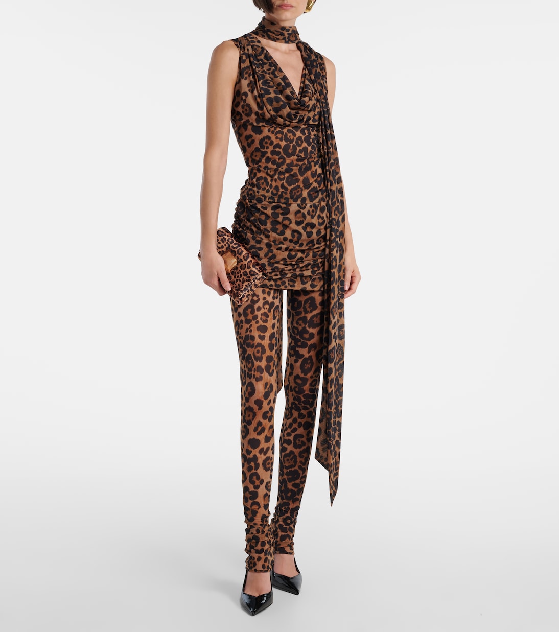 Leopard-printed jersey top | Blumarine