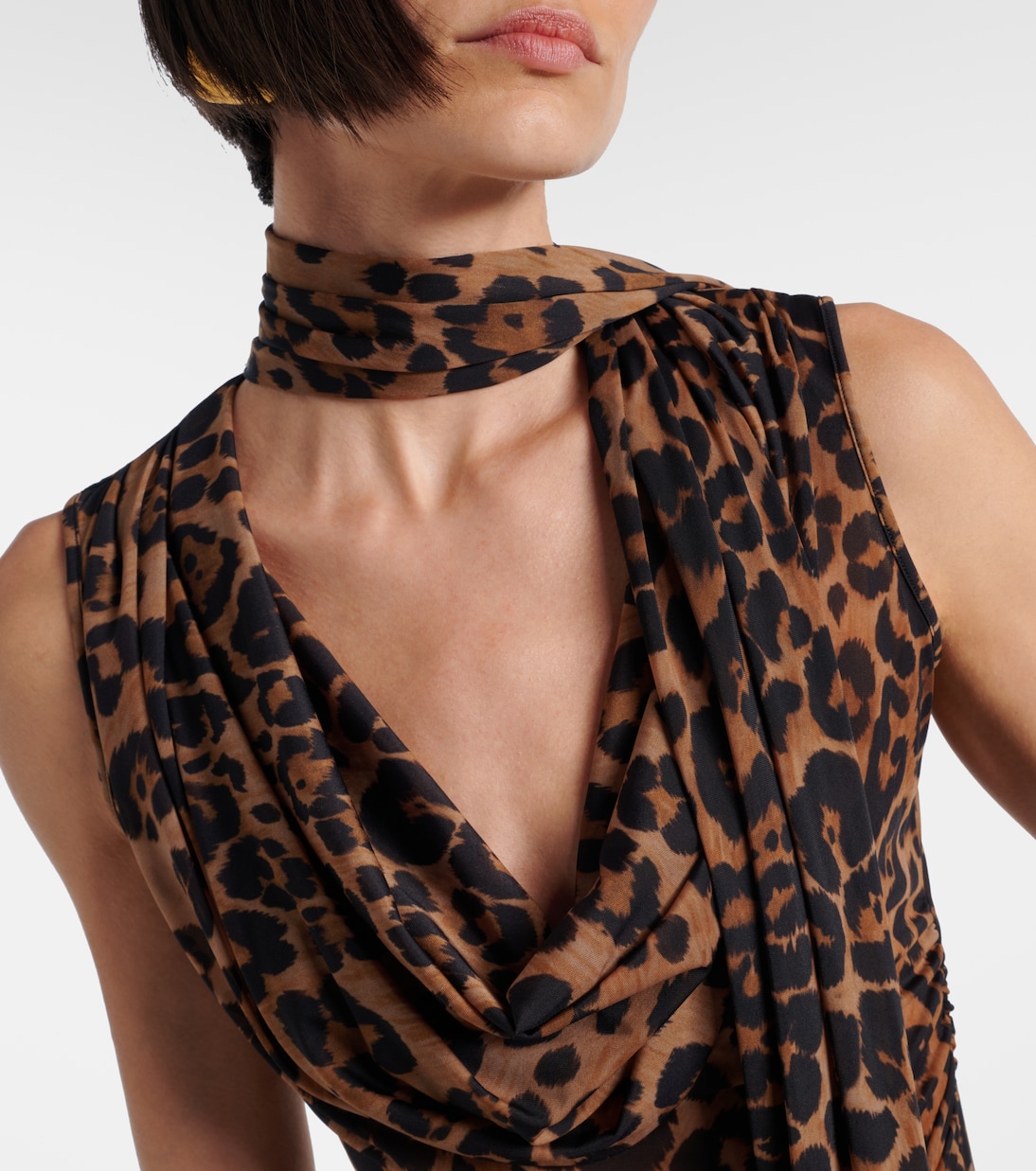 Leopard-printed jersey top | Blumarine