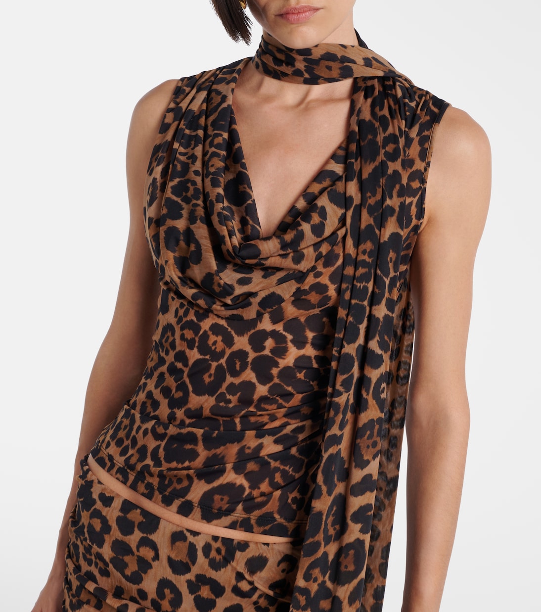 Leopard-printed jersey top | Blumarine