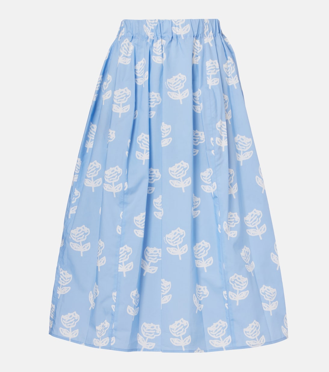 Floral cotton poplin midi skirt | Marni