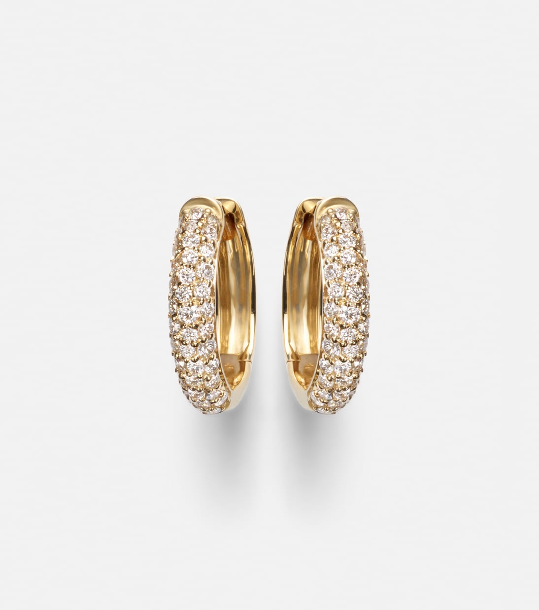 Essential 14kt gold hoop earrings with diamonds | Stone and Strand
