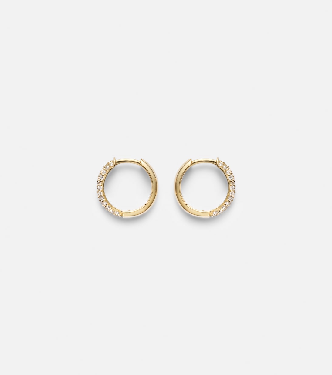Essential 14kt gold hoop earrings with diamonds | Stone and Strand