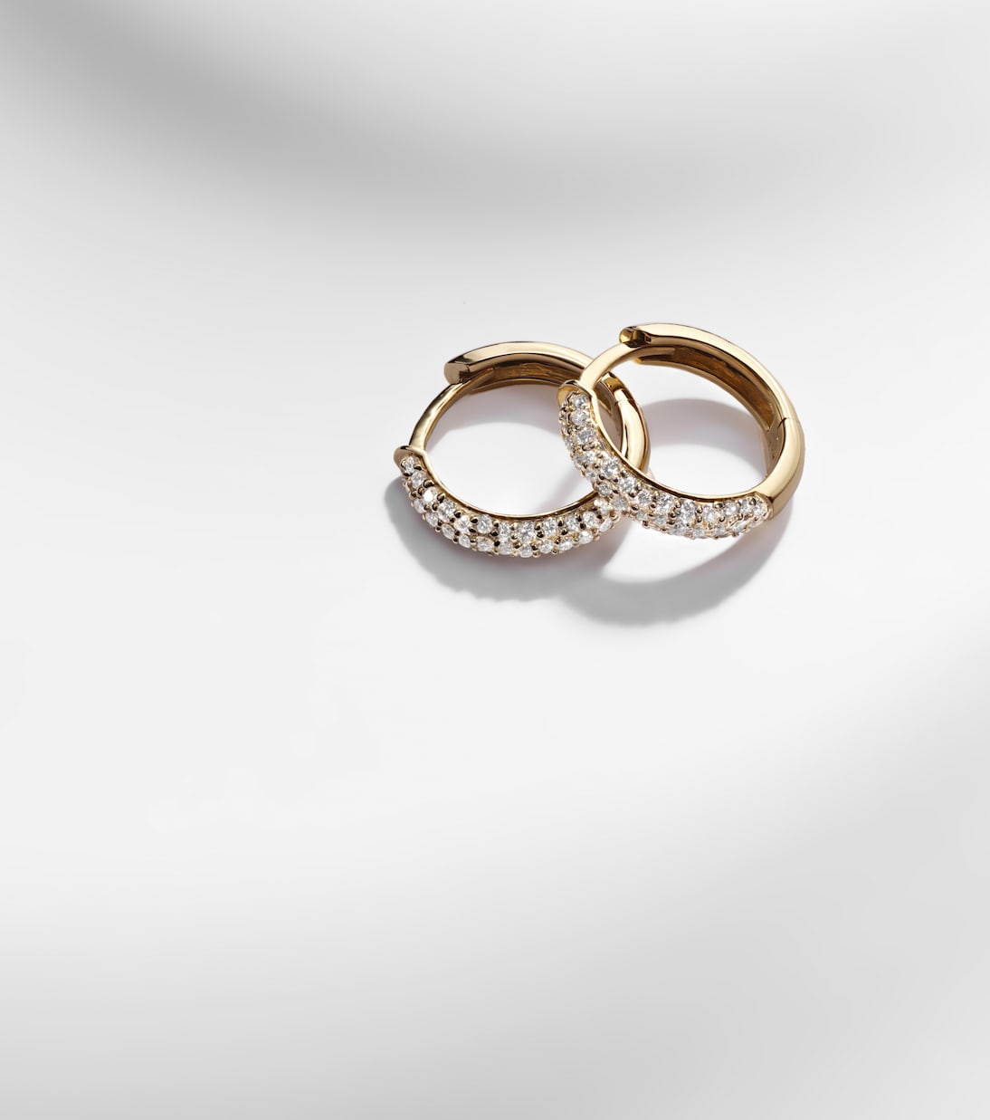 Essential 14kt gold hoop earrings with diamonds | Stone and Strand