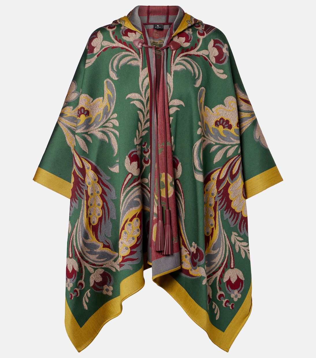Printed wool-blend poncho | Etro