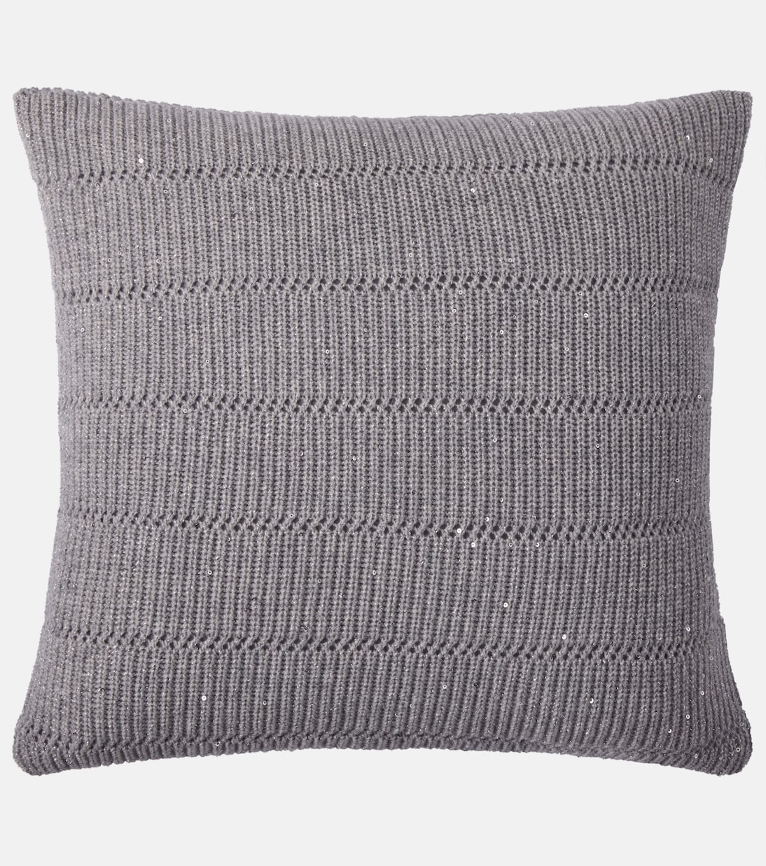 Kissen aus Strick mit Pailletten | Brunello Cucinelli