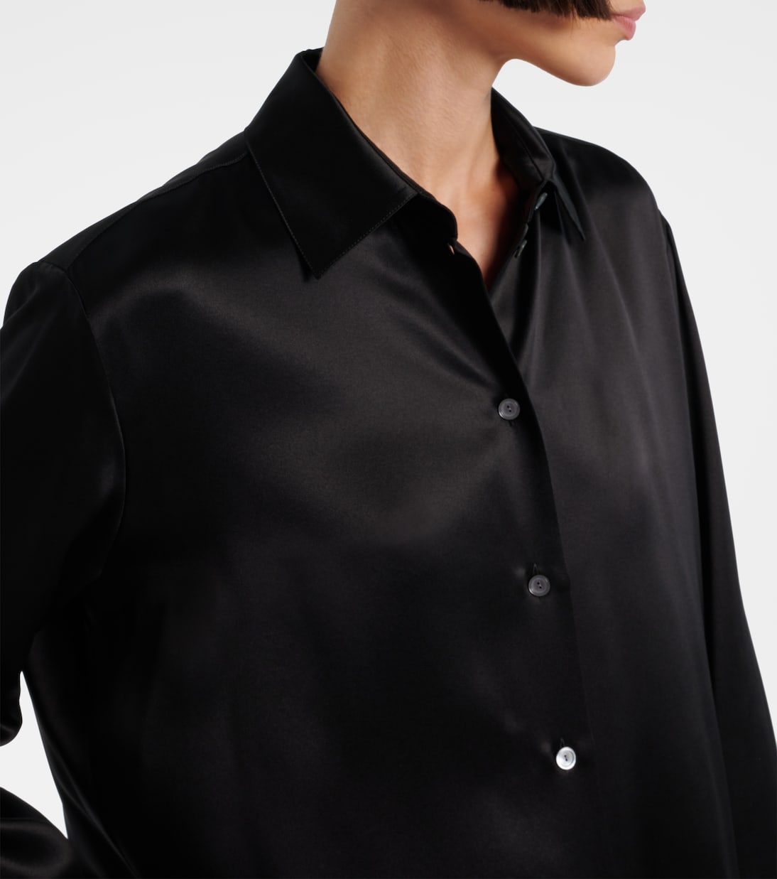 Sisilia oversized silk satin shirt | The Row