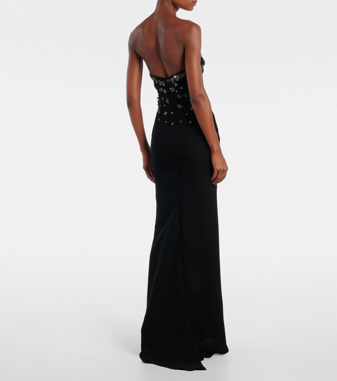 Vestido de fiesta sin tirantes adornado  | Marmar Halim