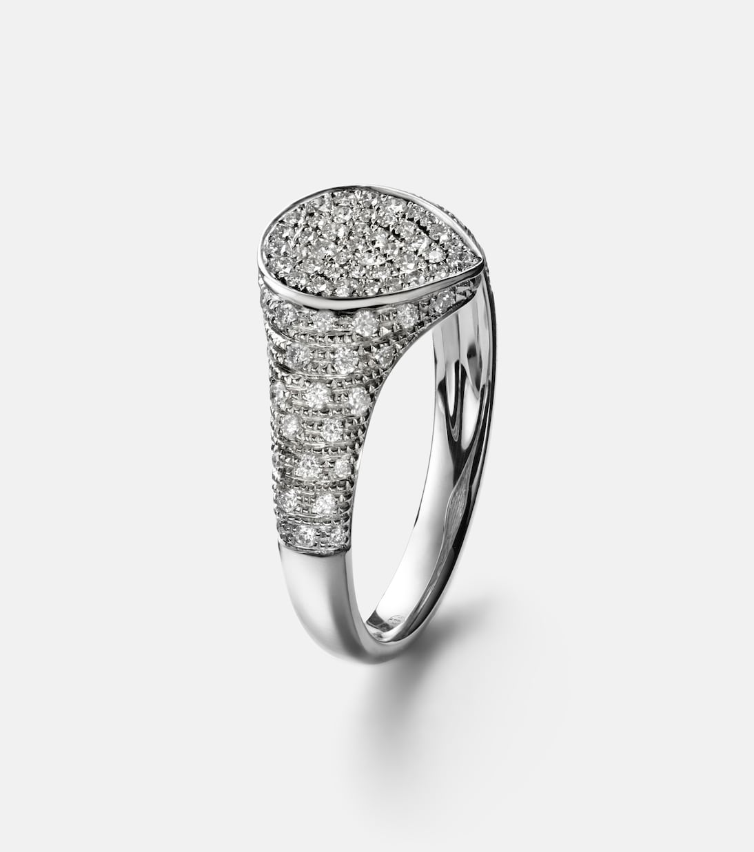 Anillo Mini de oro blanco de 9 ct con diamantes | Yvonne Léon