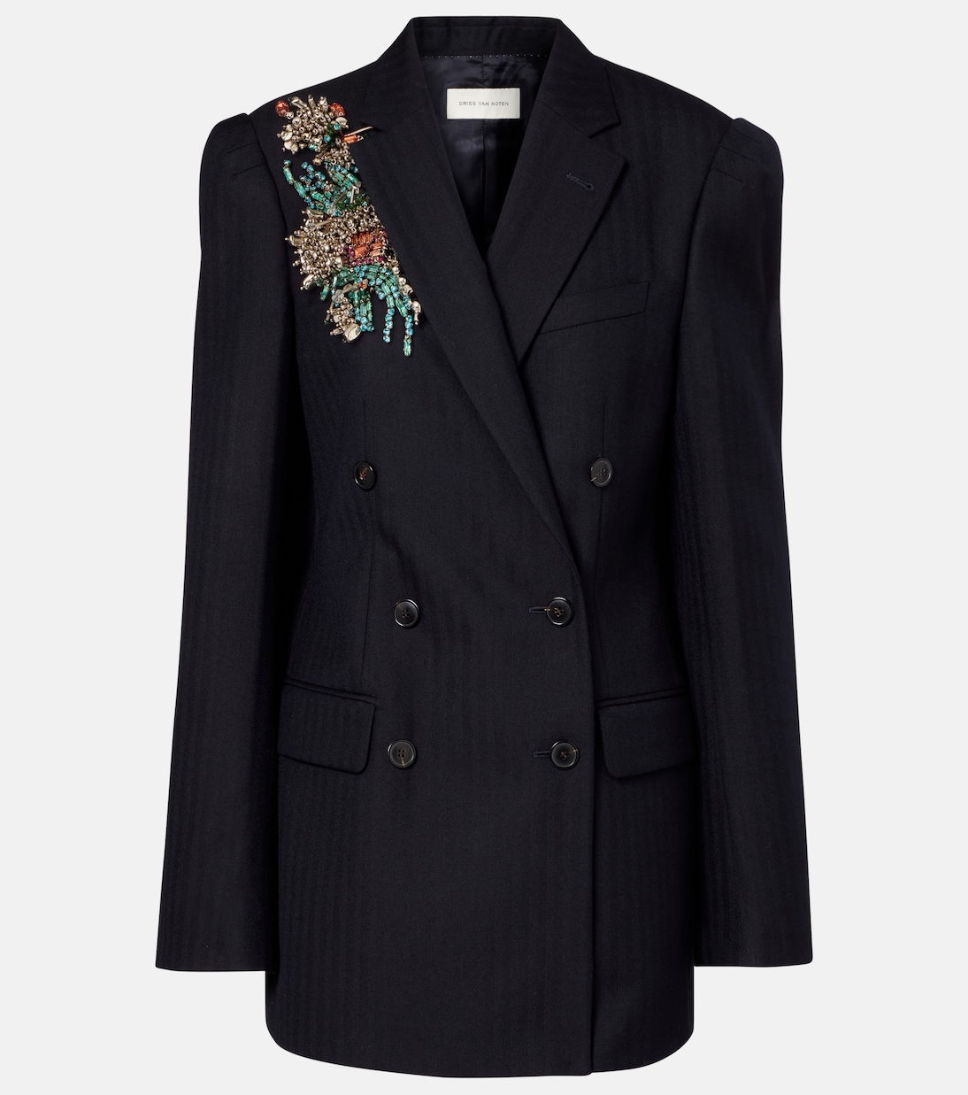 缀饰羊毛双排扣西装式外套 | Dries Van Noten