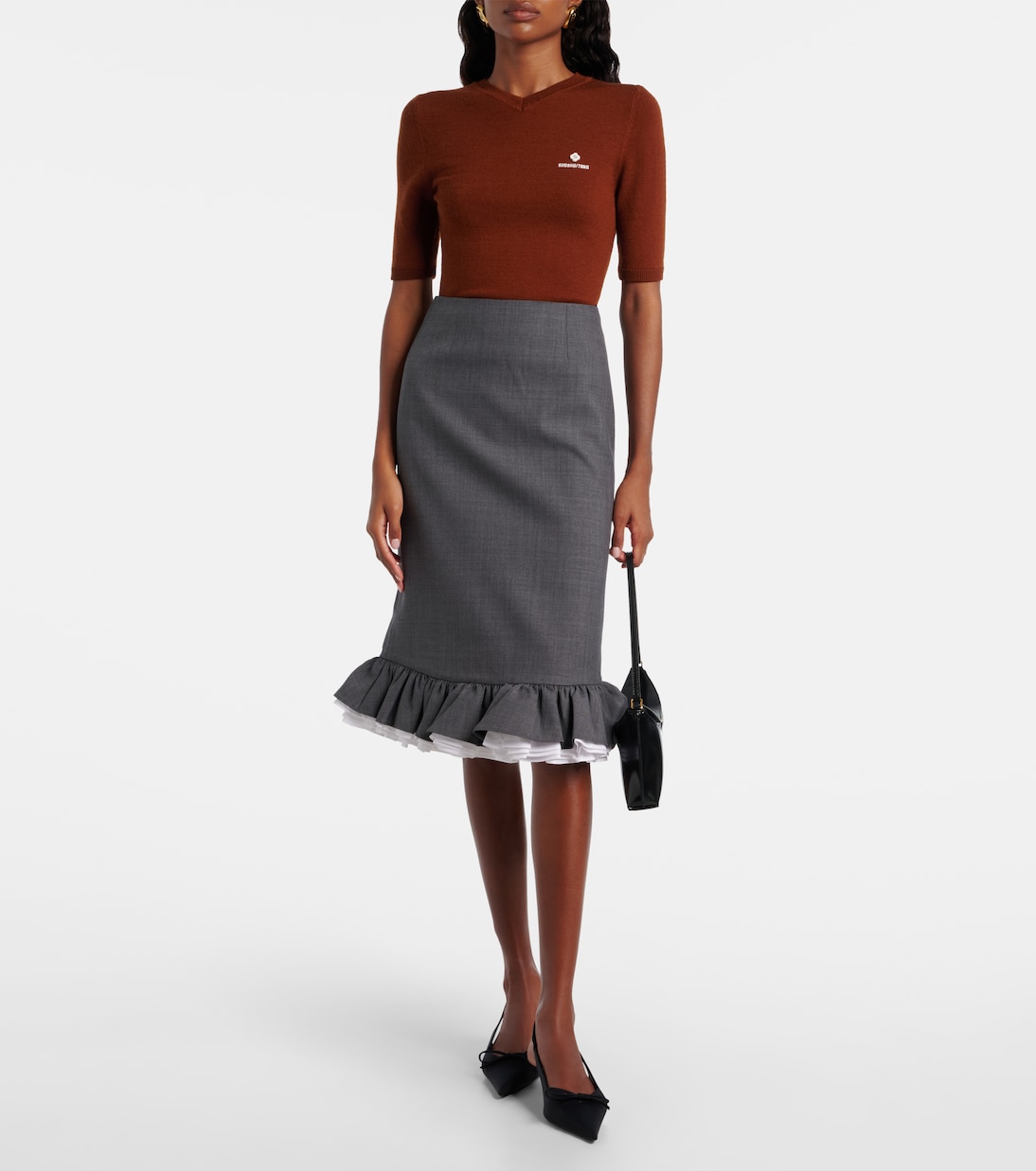 Ruffled midi skirt | Shushu/Tong