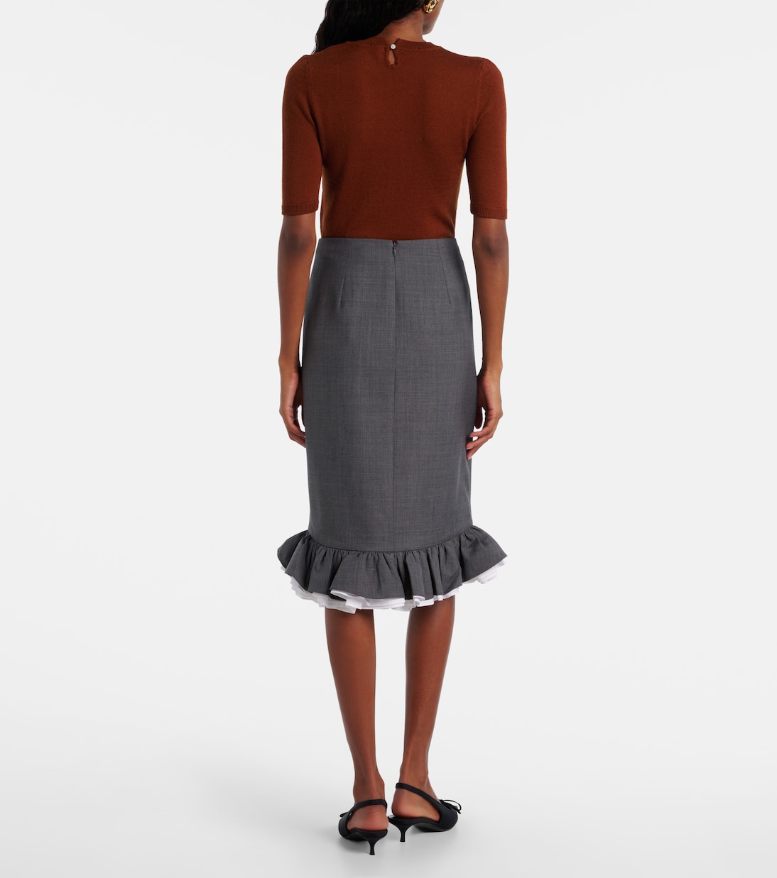 Ruffled midi skirt | Shushu/Tong