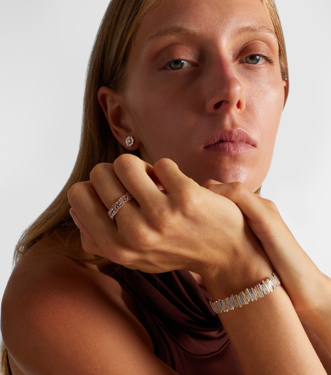 Mini 18kt rose gold tech ring jackets with diamonds | Suzanne Kalan