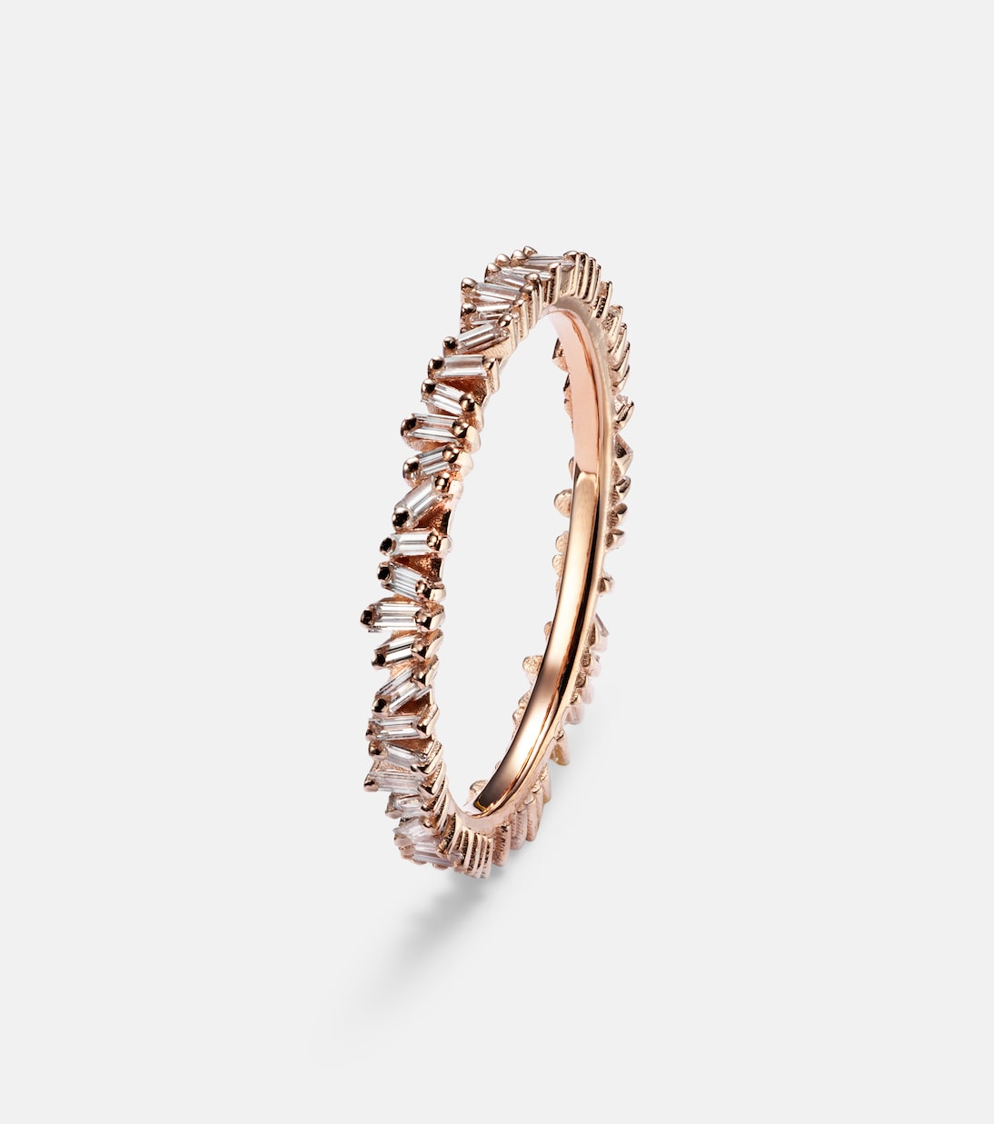 Mini 18kt rose gold tech ring jackets with diamonds | Suzanne Kalan