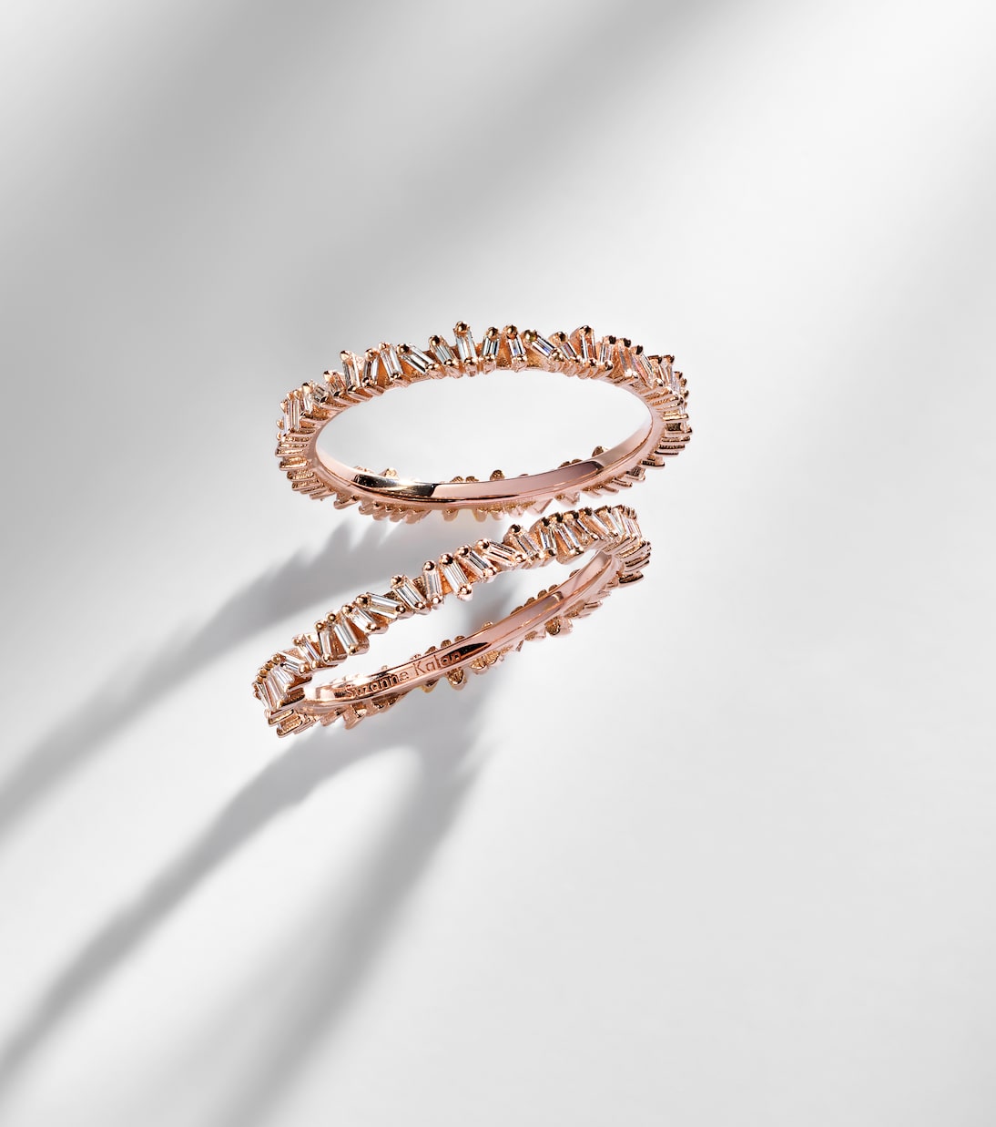 Mini 18kt rose gold tech ring jackets with diamonds | Suzanne Kalan