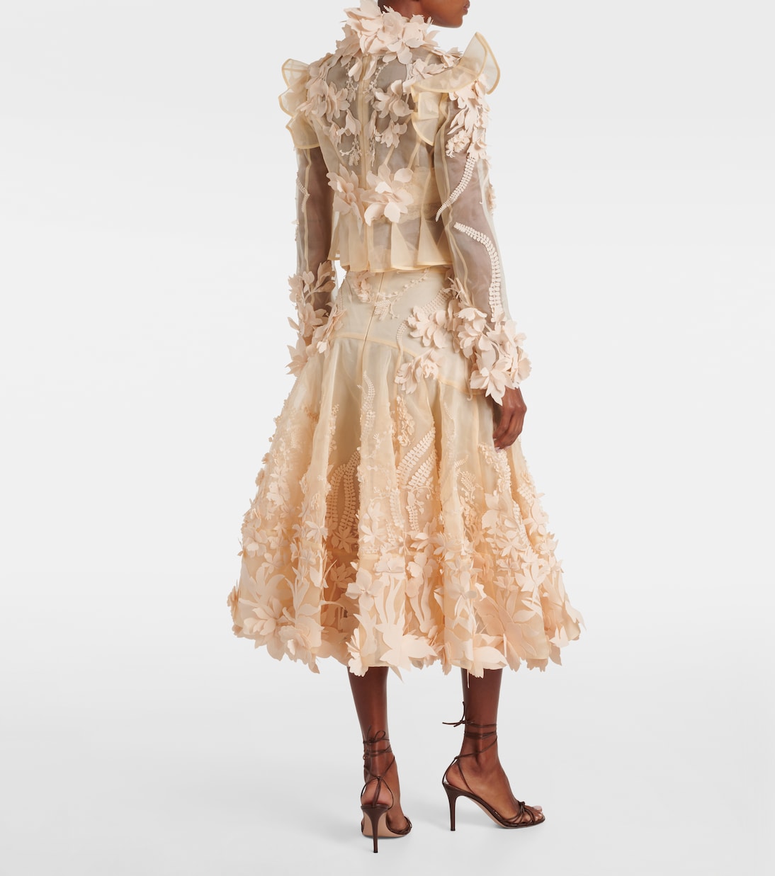 Hypnotic floral-appliqué silk blouse | Zimmermann