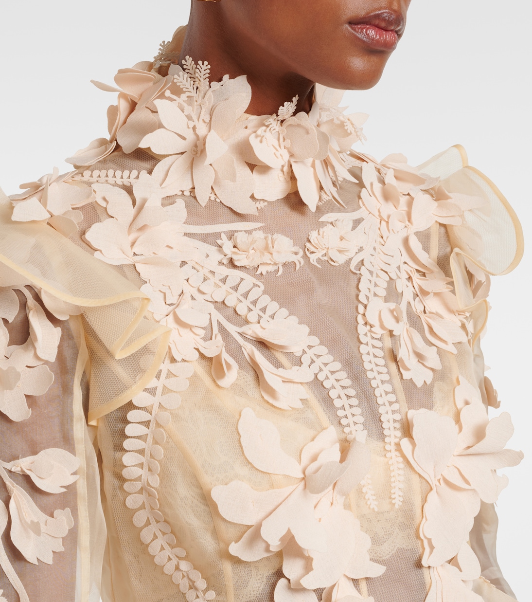Hypnotic floral-appliqué silk blouse | Zimmermann