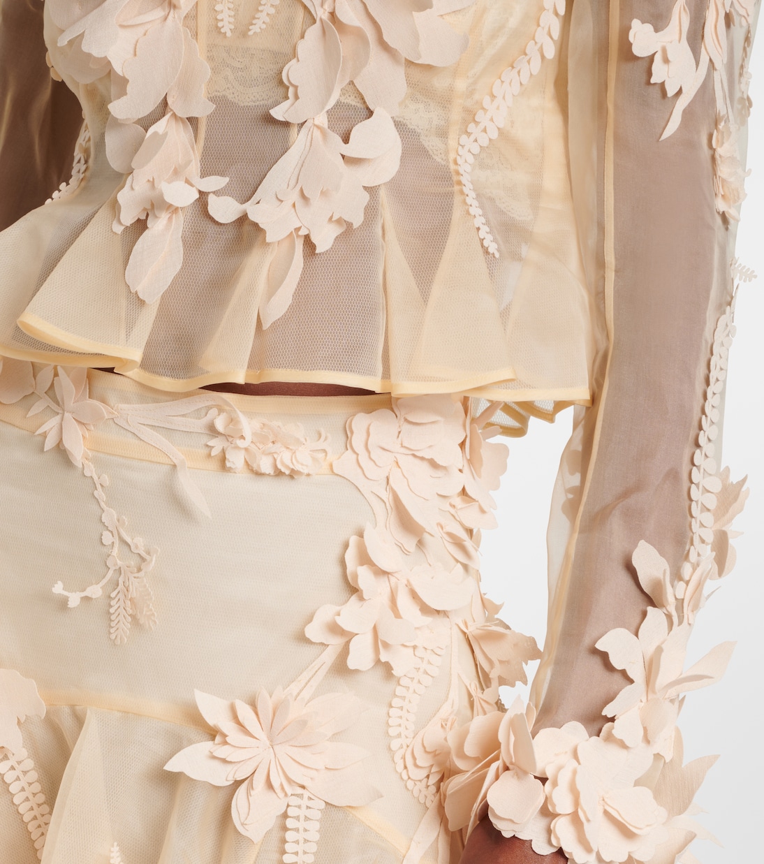 Hypnotic floral-appliqué silk blouse | Zimmermann