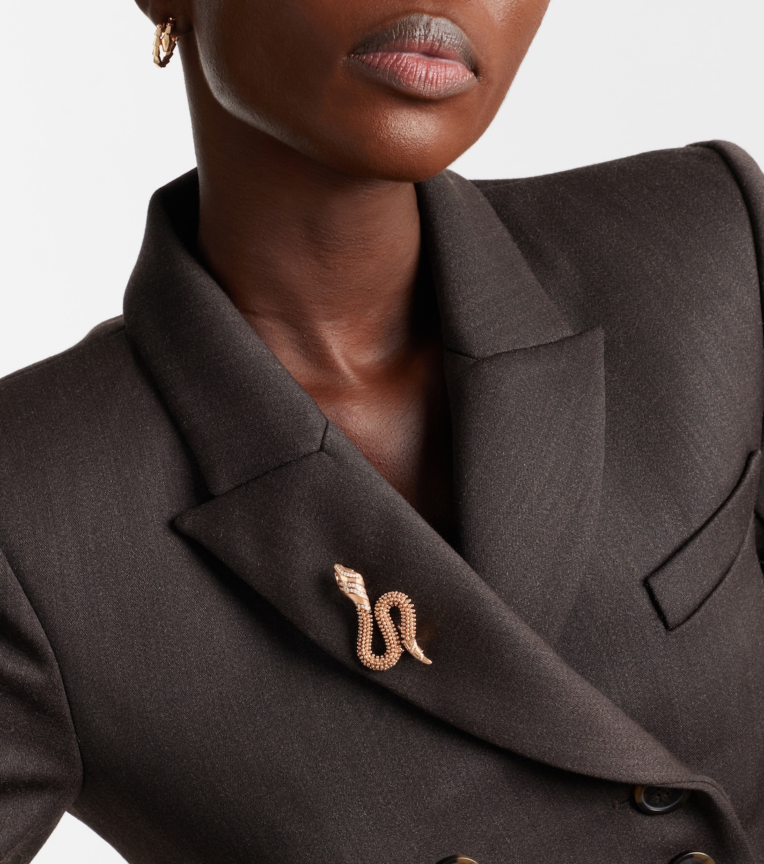 Spilla Serpenti in oro rosa 18kt con diamanti e onice  | Bvlgari