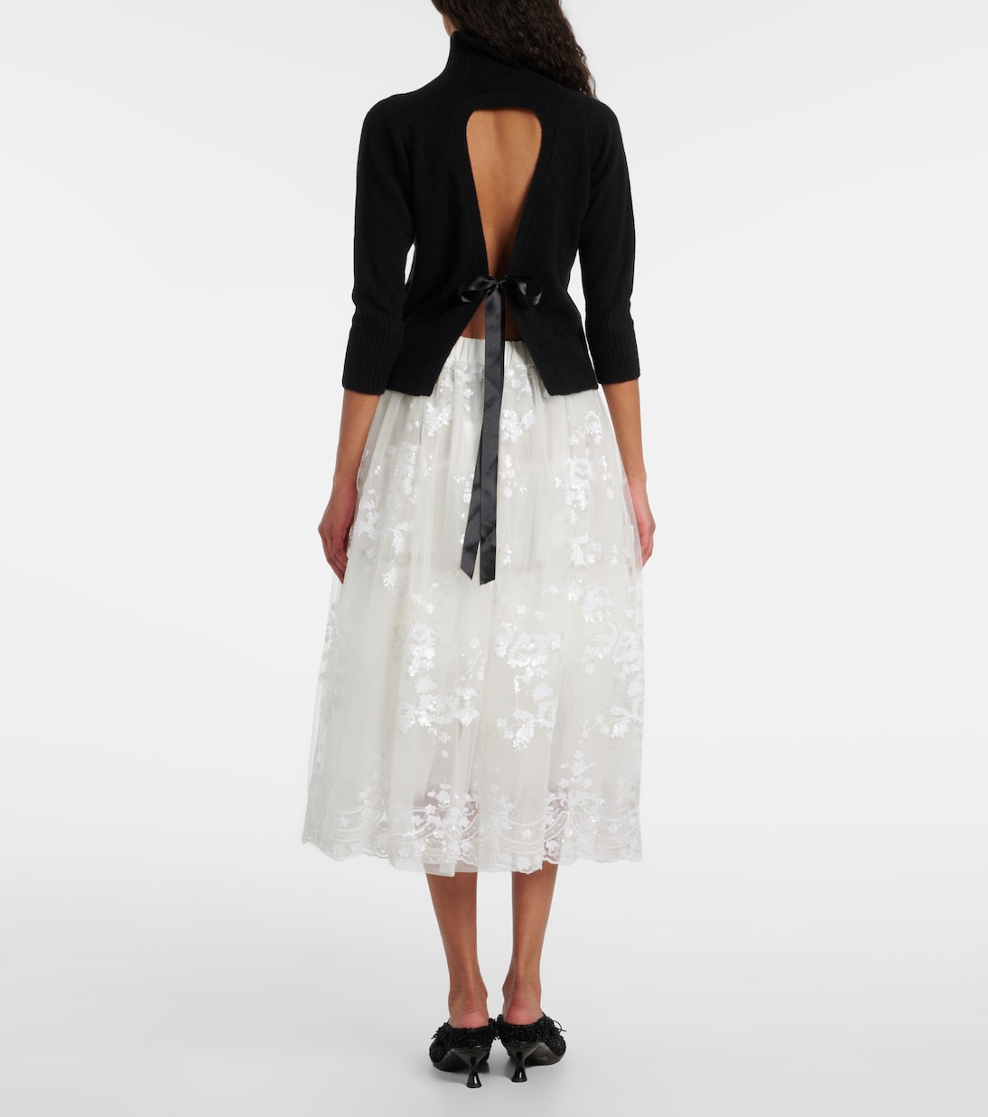 Embellished cashmere turtleneck sweater | Simone Rocha