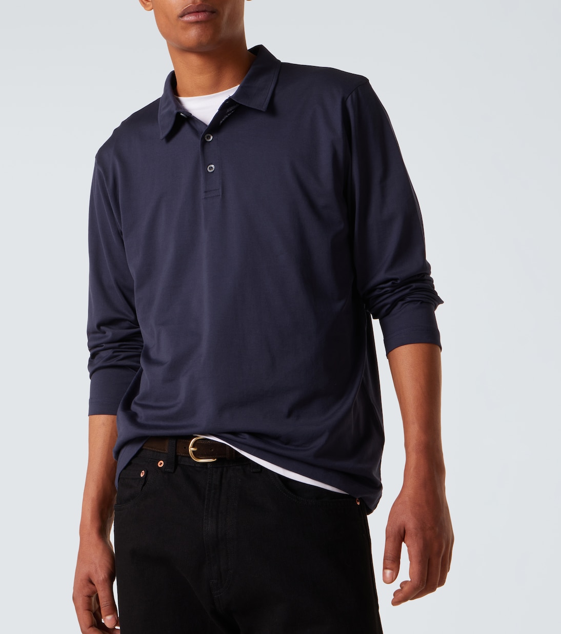 Cotton jersey polo shirt | Sunspel