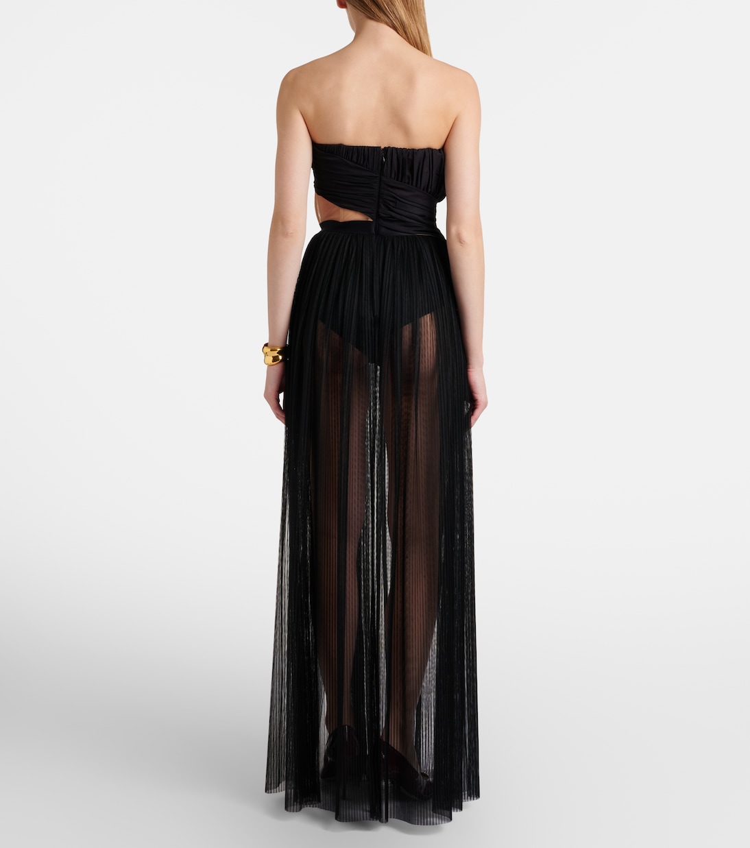 Semi-sheer gown | Nensi Dojaka