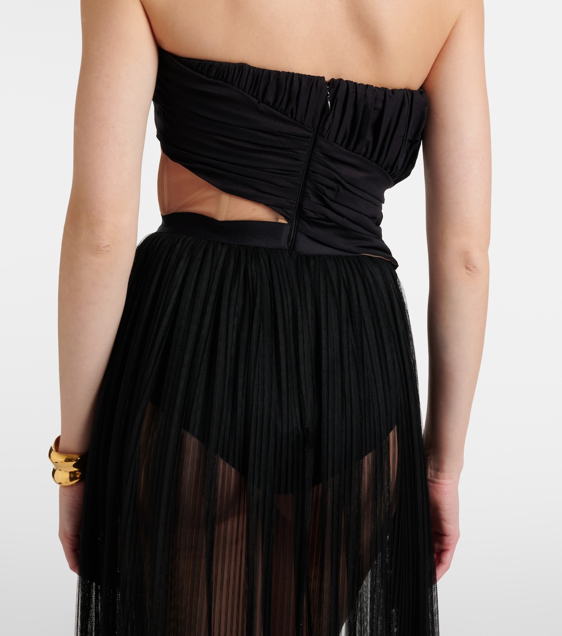 Semi-sheer gown | Nensi Dojaka