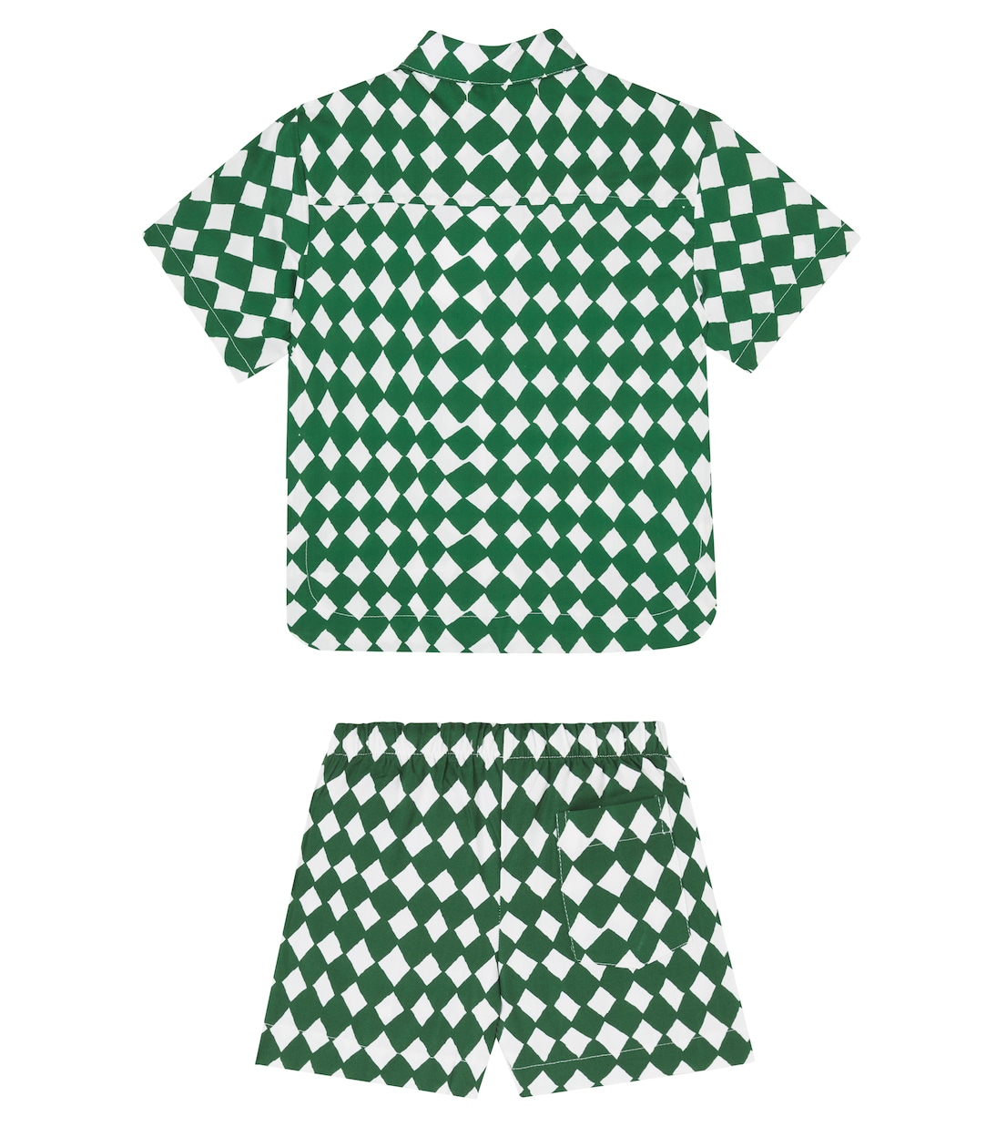 Printed cotton bowling shirt and shorts set | Fábula