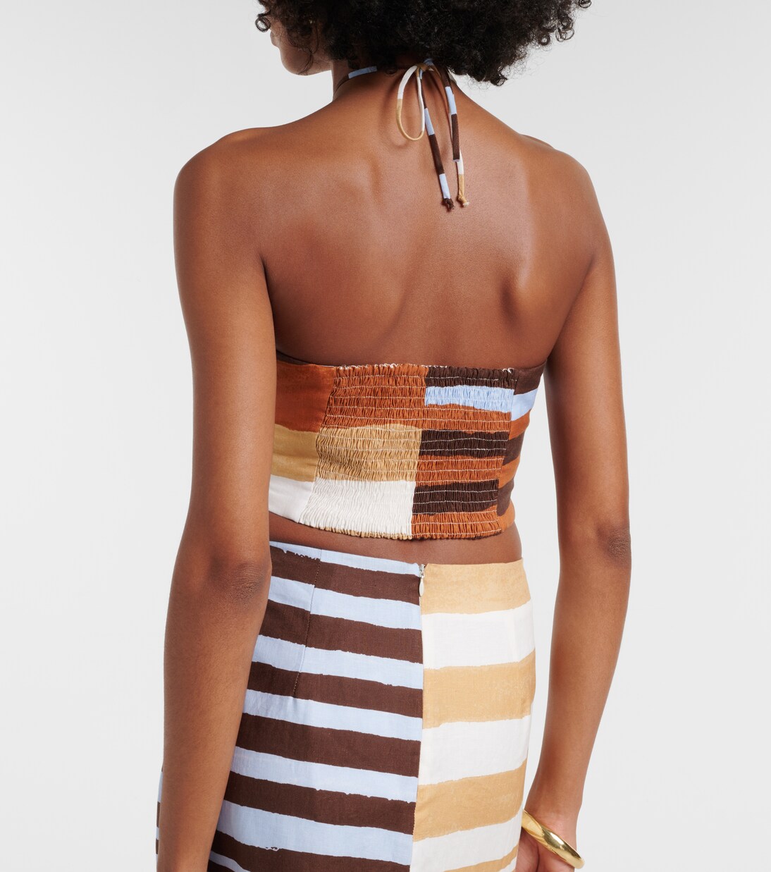 Lodi striped linen crop top | Cala de la Cruz