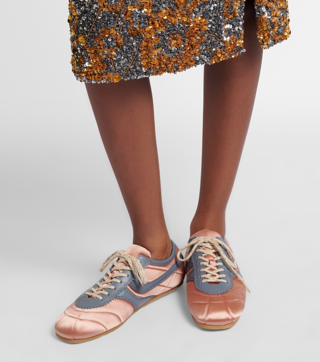 Sneakers aus Satin und Leder | Dries Van Noten