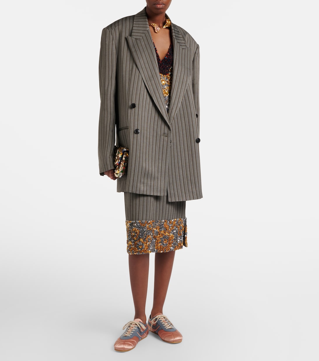 Sneakers aus Satin und Leder | Dries Van Noten