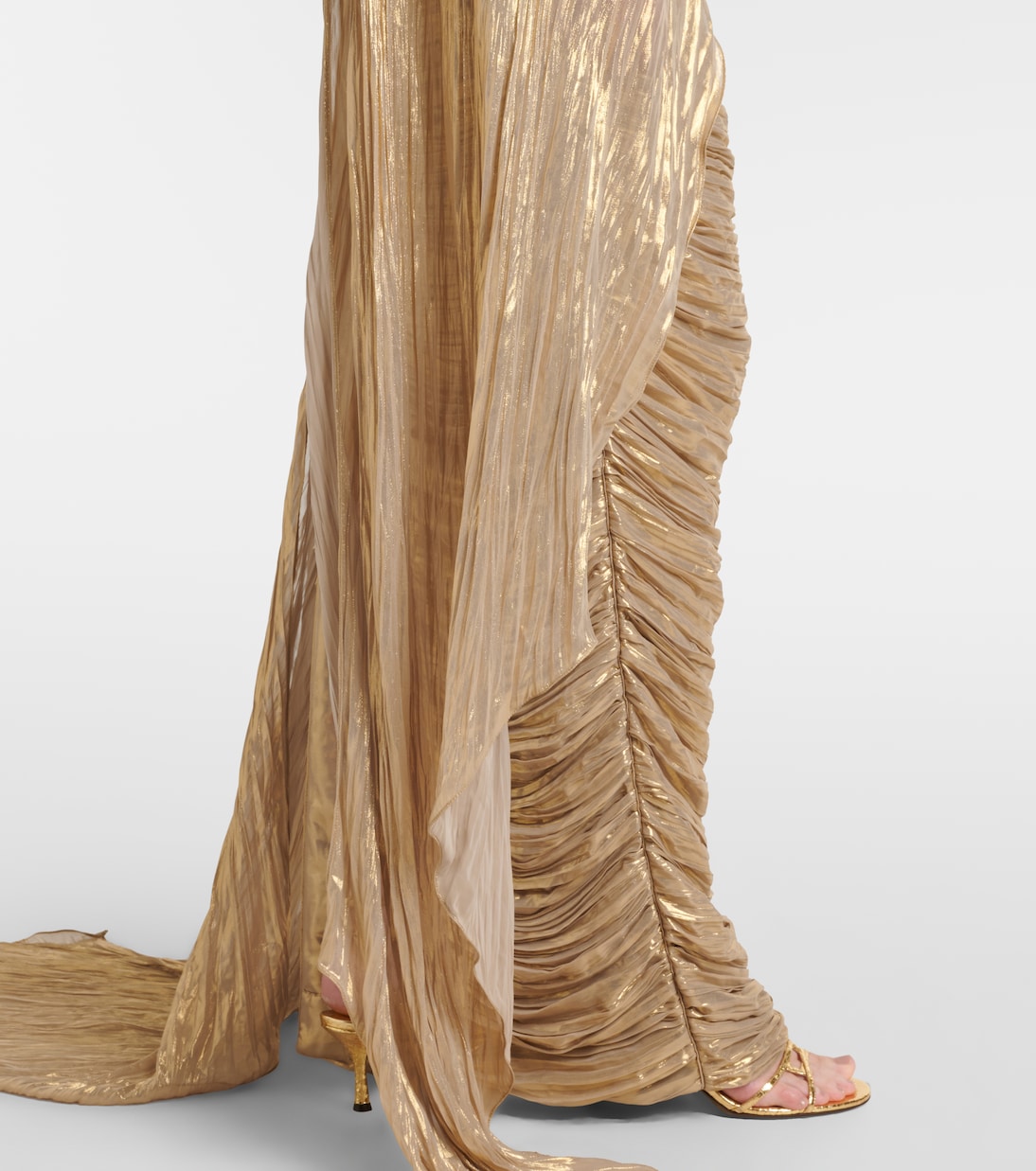 Pleated caped gown | Marmar Halim