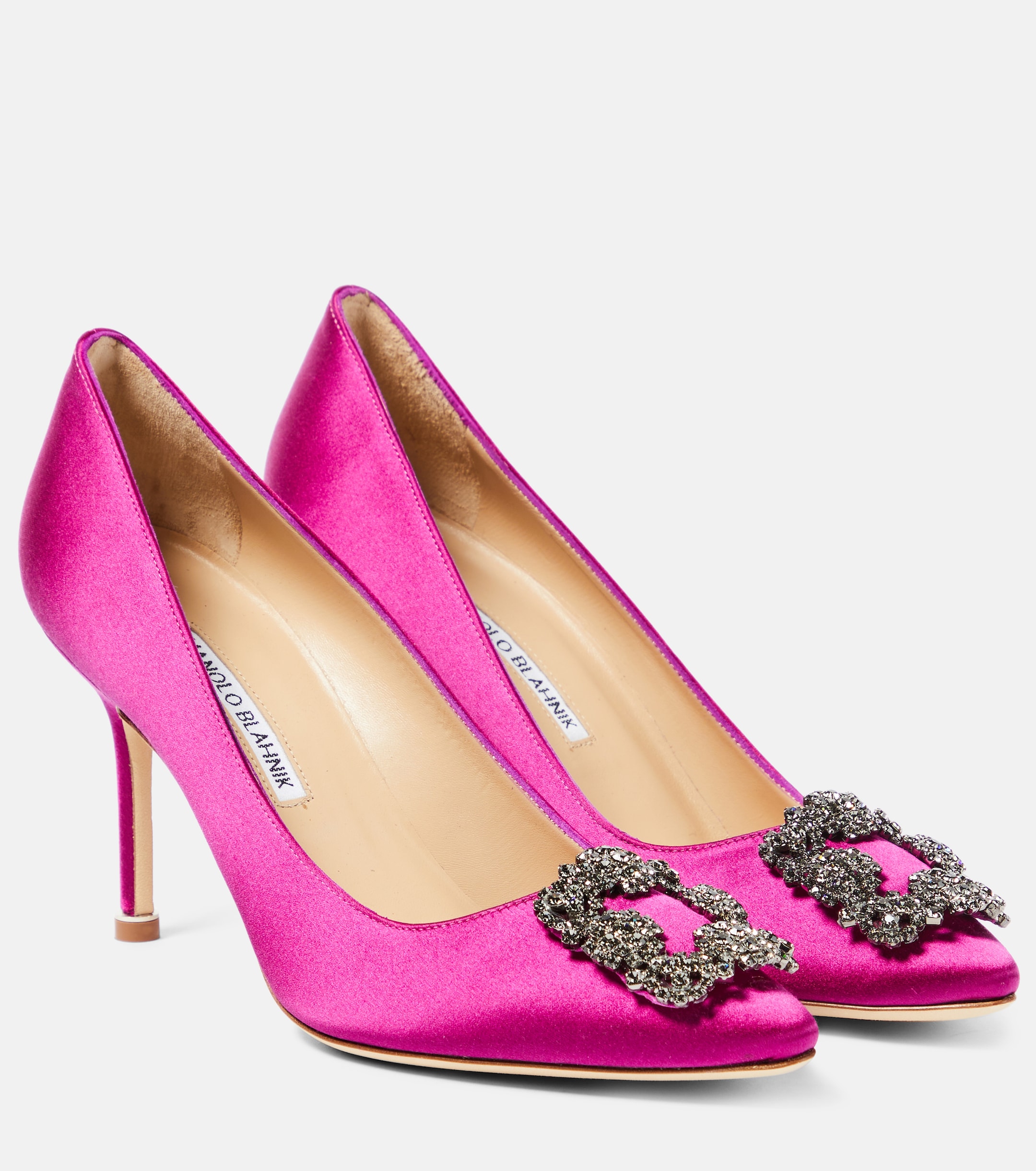 Hangisi 90 embellished satin pumps | Manolo Blahnik