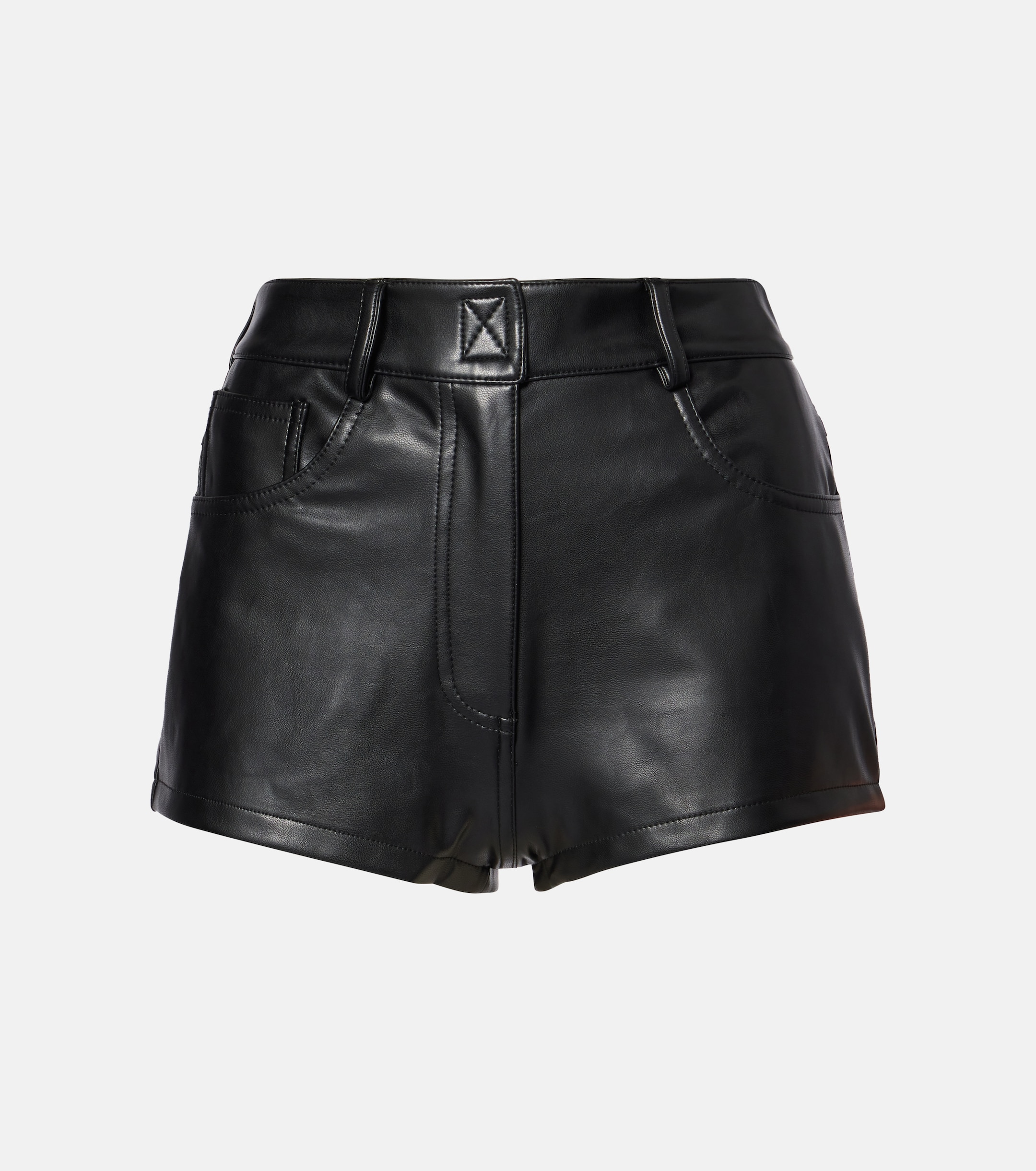 High-rise faux leather shorts