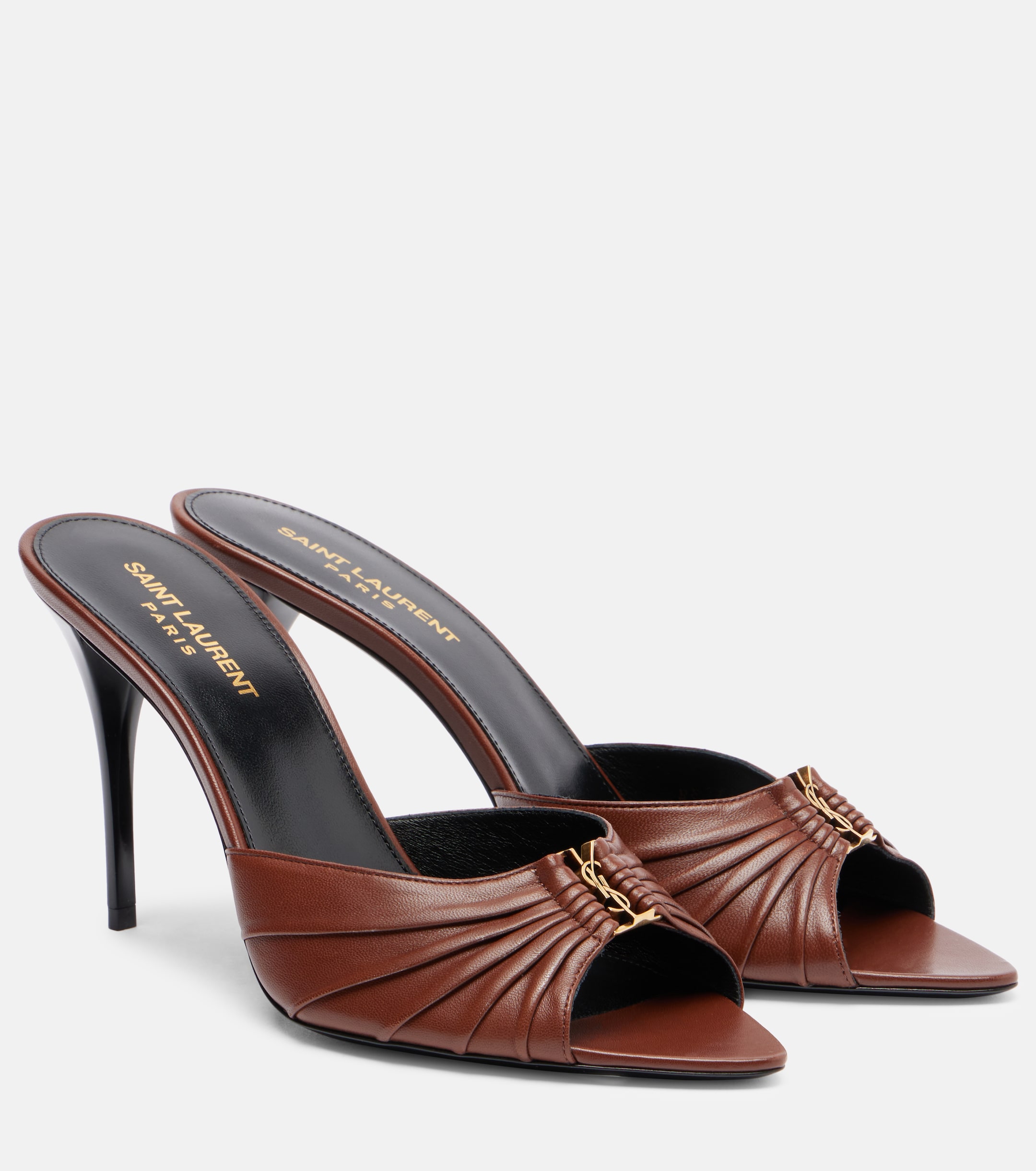 Babylone Cassandre 90 leather mules