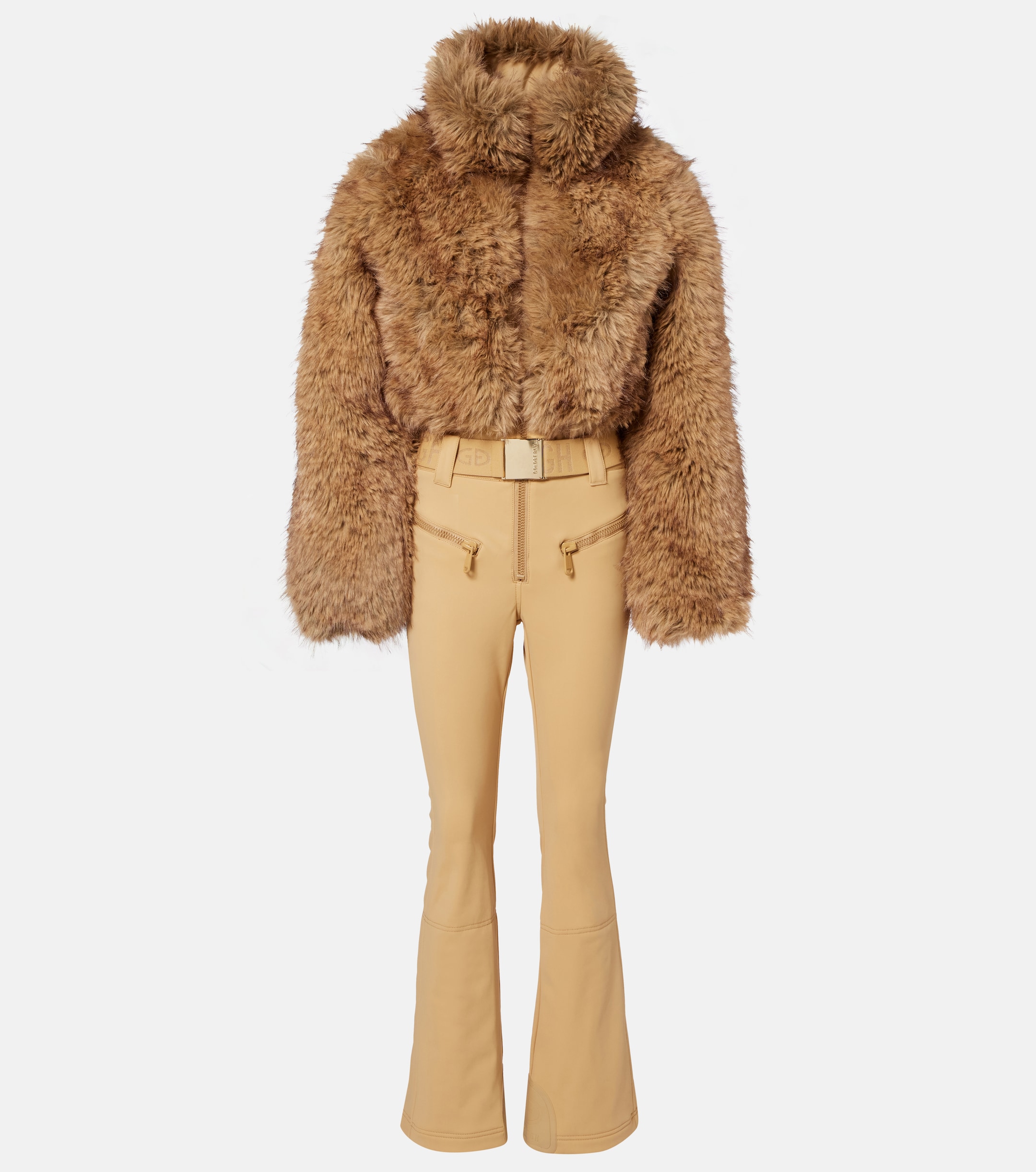 Belted ski suit