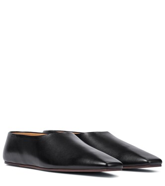 Square Toe leather ballet flats | The Row